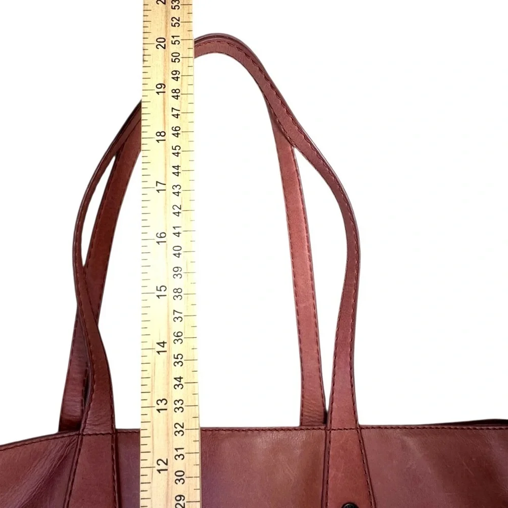 Frye Melissa Shopper Shoulder Tote Apricot Dusty Pink Italian Leather